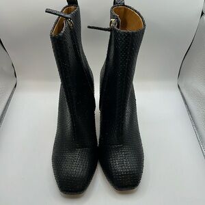 Kurt Geiger Womens Daxon Leather Square Toe Ankle Boots Black 6.5